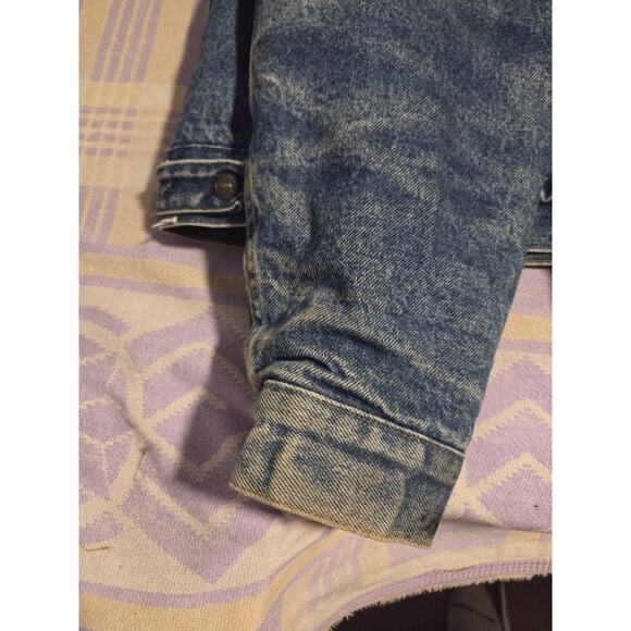 Vintage LEVIS Sherpa Lined Denim Jean Trucker Jacket 42 L Faded USA 71608 0216 - Picture 14 of 16